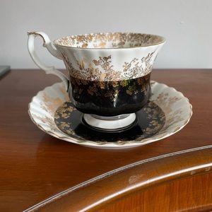 Black Royal Albert Regal Series teacup and saucer.